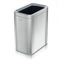 Clorox Slim Open Trash Can - 2.6 Gallon (10 Liter) Small Metal Waste Basket with Removable Bucket for Narrow Spaces - Stainless Steel Garbage Bin for Bathroom Bedroom or Office