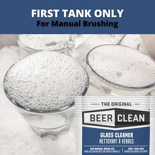 BEER CLEAN Diversey Bar Glass Cleaner 0.5 oz Packets (100-Pack) – Concentrated Powdered Compound for Hot/Cold Water Odorless Detergent No Residue Use for Manual Brush 3-Sink Systems 990221