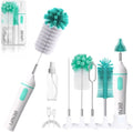 Electric Bottle Brushes Set Baby Bottle Brush Cleaner Portable Cleaning Brush Set Silicon Bottle Brushes Formula Mixer Nipple Brush Straw Brush Soap Dispenser