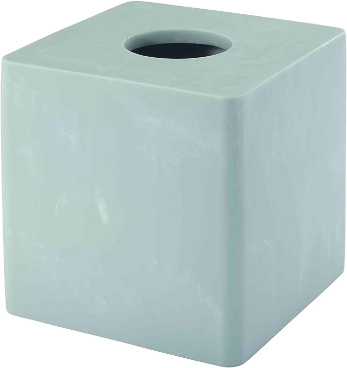 Nicole Miller - Tissue Box Cover Resin Countertop Accessories Dorm Room Essentials (Kendall Collection Oasis)