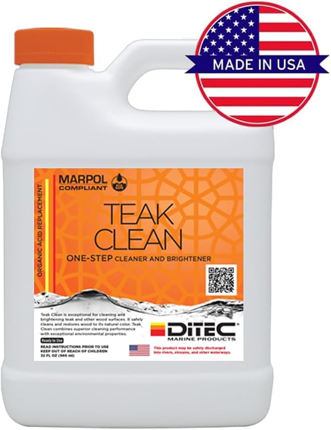 TEAK CLEAN - Environmentally Friendly Alternative To Phosphoric Acid or other Caustic Cleaners 1 Quart