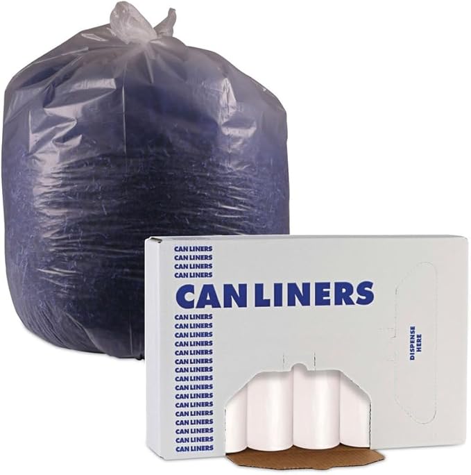 Boardwalk BWK242306 WASTE CAN LINERS 7-10 GAL 24 X 24 6 MIC NATURAL 50 BAGS/ROLL 20 ROLLS/CTN1 CT