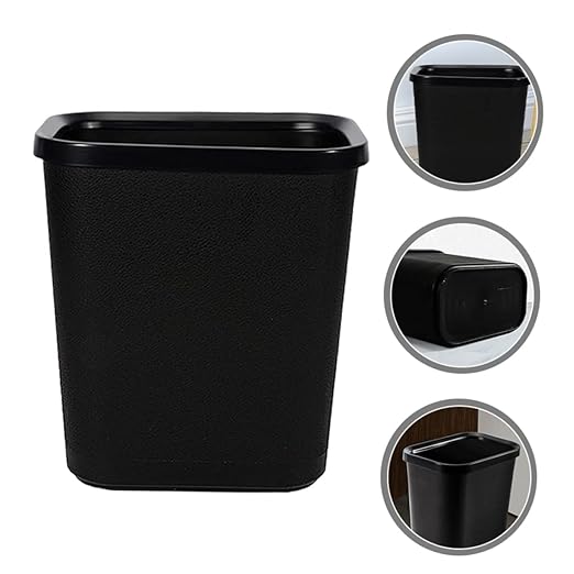 Vaguelly Plastic Trash Can Household Wastebasket for Bathroom Bedroom Office Design Easy to Clean No Lid Fire Resistant Space Saving Garbage Bin for Use
