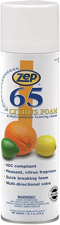 Zep 65 Foaming Citrus Multi-Purpose Cleaner 3701 (Case of 12) Great for Around the House and Office