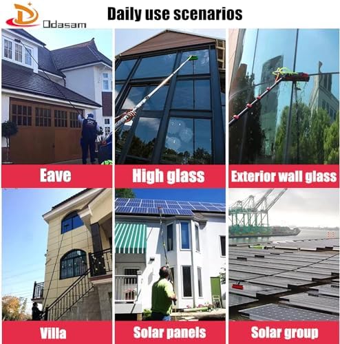 Glass Cleaning Brush Household Water Supply Telescopic Pole Kit Solar Panel Rotating Brush Solar Photovoltaic PanelsProfessional 30FT Water Fed Telescopic Brush Pole Kit for Resid