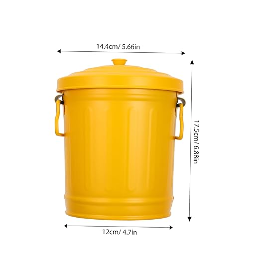 Alipis Trash Can Lid Mini Galvanized Waste Basket for Compact and Stylish Design for Desktop Bathroom and Kitchen Use