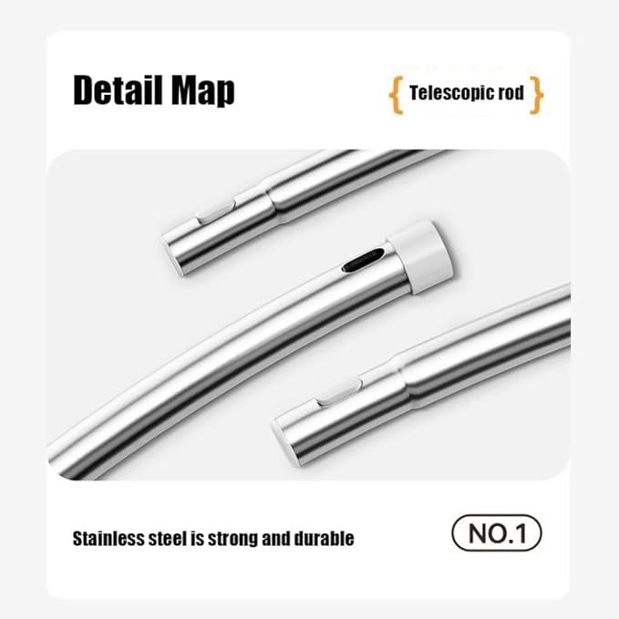 Stainless Steel Window Cleaner with 4pcs Cleaning PadsAdjustable Balcony Partition Door Household Glass Wiper for High Rise Windows(130cm)