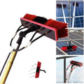 Glass Cleaning Brush Home Water Fed Telescopic Pole Kit Solar Panel Brush Rotating for Photovoltaic Panel10m Large Extendable Window Cleaning Pole with 30cm Water Hole Brush Head Durable Al
