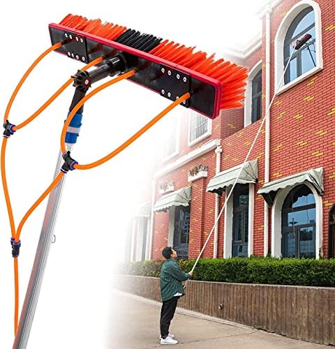 9m/30ft Window Cleaning Telescopic Pole Water Fed Extendable Brush Suitable for Cleaner Conservatory Roof Photovoltaic Panel Cleaning Extendable Solar Panel Roof Cleaning T