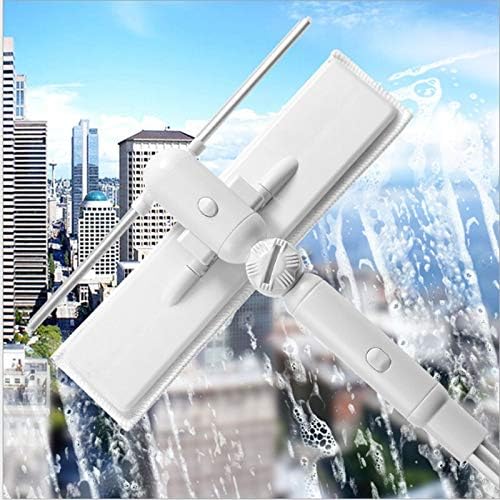 Window Cleaning Brushes Long Handle Cleaner Glass Squeegee Telescopic Rod Rotating with Cloth Rubber Wiper