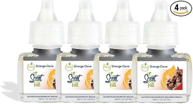 Scent Fill Orange Clove Plug in Air Freshener 4 Scented Oil Refills