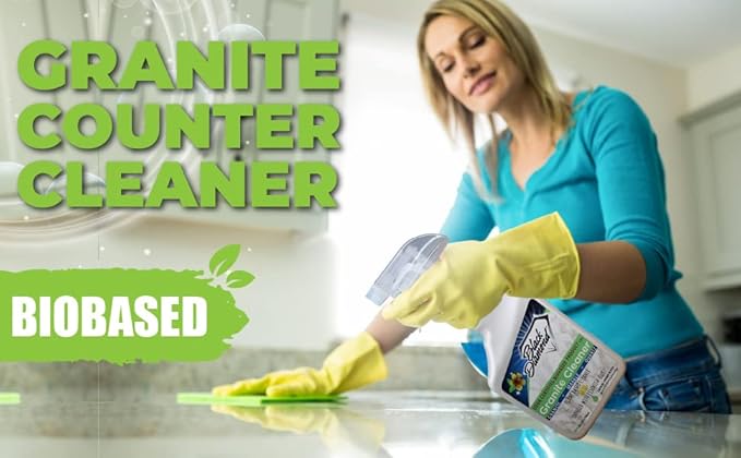 Black Diamond Stoneworks Granite Counter Cleaner: USDA Certified BIOBASED- Safe for Granite Quartz Marble Travertine Countertops. 1-Quart / 1-Gallon