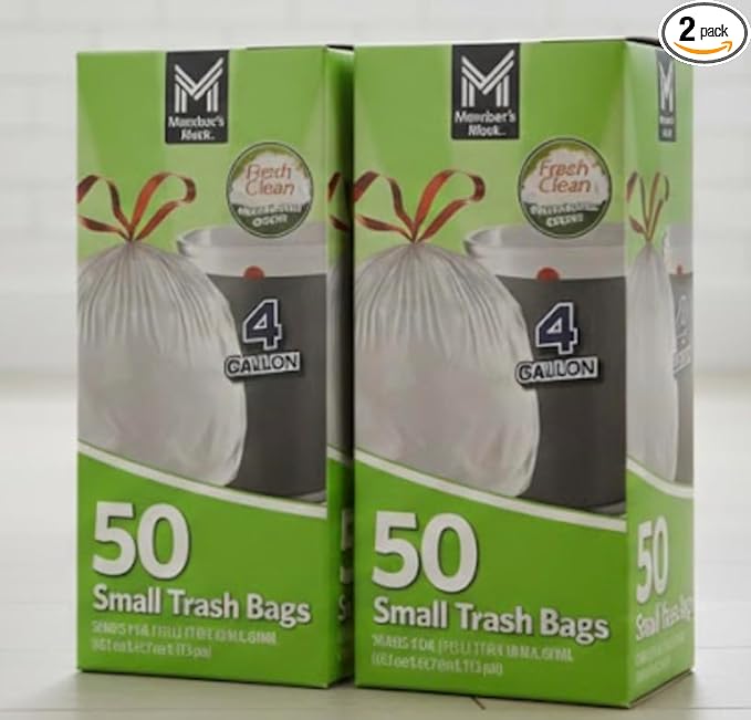 Member Mark 4-Gallon Drawstring Trash Bags Fresh 100 ct.