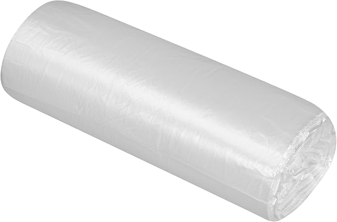 Restaurantware-RW Clean 45 Gallon Trash Bags 100 Heavy-Duty Garbage Can Liners- Fits 40-45 Gallon Trash Cans Stretchable Clear Plastic Bin liners with Star Seal Bottom