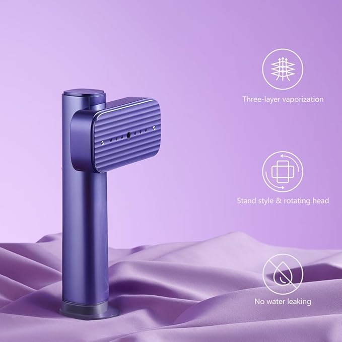 G5 Steam 2-in-1 Professional Handheld Steamer for ClothesIron for Clothes Just 1lbs Lightly 10 Minutes of Continuous Steam 1200W Light Steam Iron for Travel and Home (Purple)