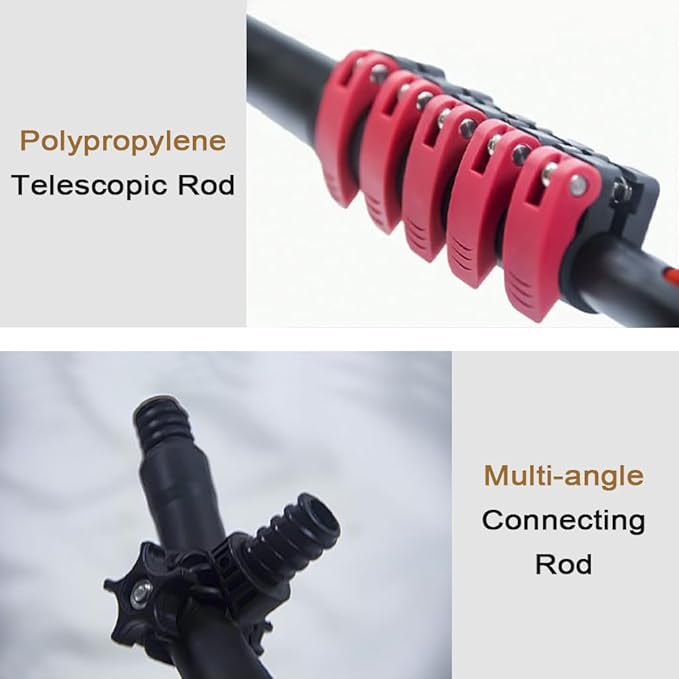 Telescopic Aluminum Water Fed Pole KitSolar Panel Cleaning Brush with 20M Water HoseOutdoor Roof Window Glass Cleaner Set with 180° Rotatable Brush Head for House S(Size:7.2M/23.6FTColor:35cmBrush)