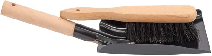 Coal Shovel and Hearth Brush Set Made of Natural Wood and Coco Bristles Hearth Tidy Set Fireplace Shovel and Brush Fireplace Tool Set Metal Brush Pan Set Fireplace Tools Firepit Tools