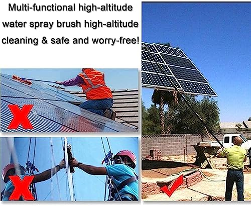 Water Fed Telescopic Brush Length Water Fed Brush Photovoltaic Panel Cleaning Window Clean Suitable for Window Glass Solar Panel35cmbrush-39.4FT/12M55cmbrush-19.7FT/6M