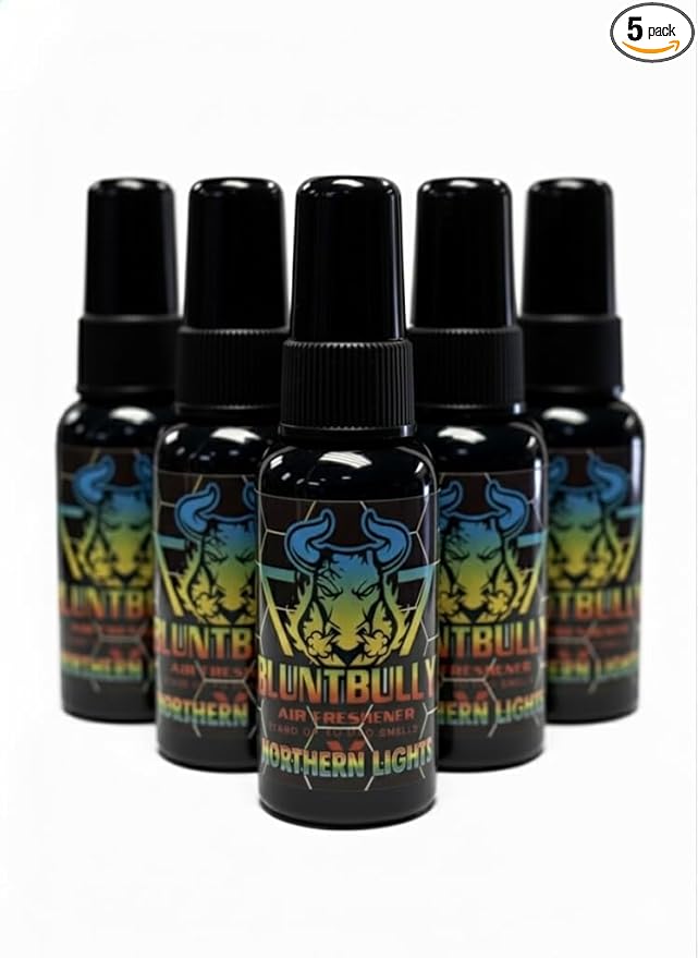 Blunt Bully Air Freshener (Northern Lights) (5 Pack) Premium Oil Based Air Freshener Spray. Long-Lasting Room Bathroom Office &amp Car Scent | Eliminates Odors from Smoke Pets &amp More