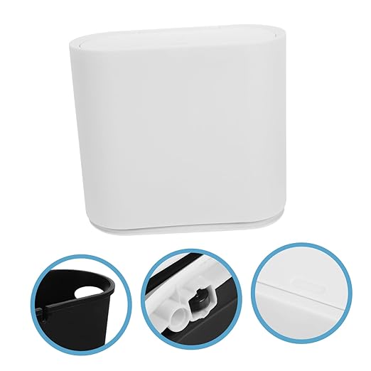 OUNONA Trash Can Wastebasket Press Type Lid Dual Kitchen Garbage Bin for Wet and Dry Separation Space-Saving Design for Home Office and Bathroom Use
