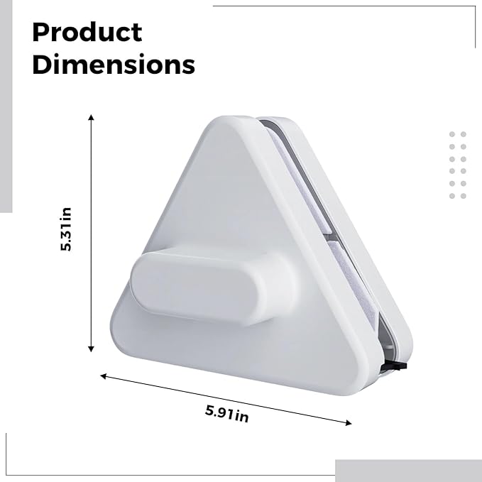 Double-Sided Window Cleaner for 3-10 Mm Glass Anti-Falling Rope Elevated Rise Window Cleaning Tool Abs Shell Large Handle