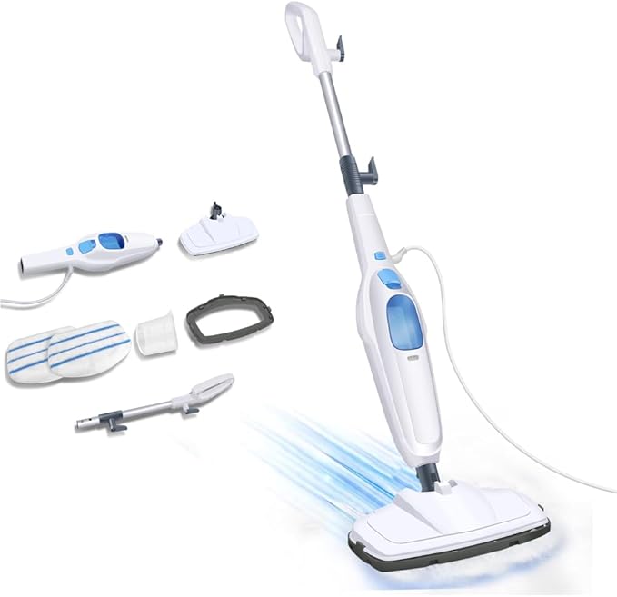 1500W Electric Cleaner Hot Steam Mop Cleaner Floor Steam Mop Handheld Cleaning Machines with 2 Washable Soft Mop Pads and 400ml Water Tank for Hardwood Floor Laminate Windows and Carpet Cleaning