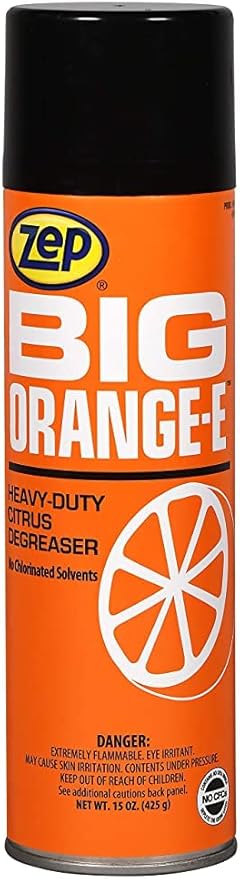 Zep Big Orange-E Heavy-Duty Citrus Degreaser Aerosol - 15 oz (Case of 12) 18501 - Industrial Strength Formulated with Natural Solvents Dissolves Heavy Soil Grease Tar Oil