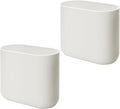 iDesign Small Slim Plastic Bathroom Trash Can Garbage Can for Bedroom Office Desk Dorm 2-Pack Coconut White