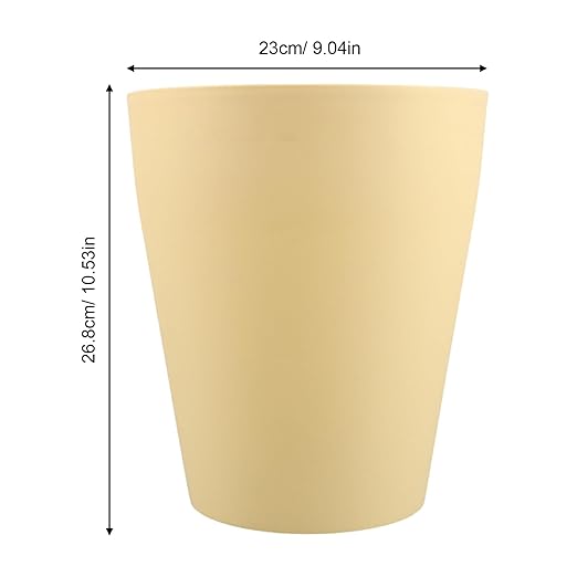 Happyyami Modern Plastic Waste Basket Large Capacity Trash Can for Home Office Bedroom Bathroom