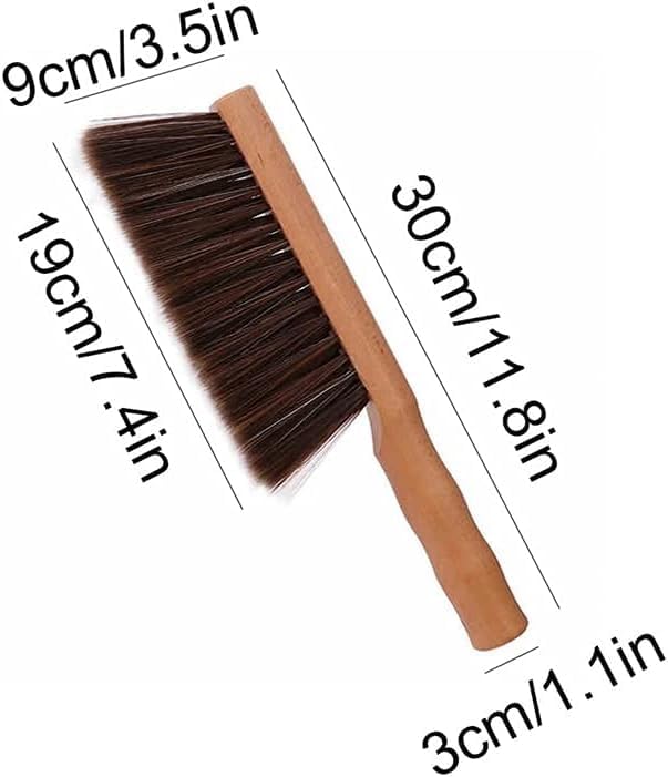 Whisk Broom Hand HeldHand BrushCleaning Brush Dusting Brush Long Wood Handle Bed Brush Hotel Family Clothes Dust Hair Sofa Bed Sheets Bedspread Carpet Cleaning dust Catcher