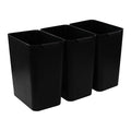 4.5 Gallon Plastic Office Wastebasket Plastic Trash Cans Black 3 Packs