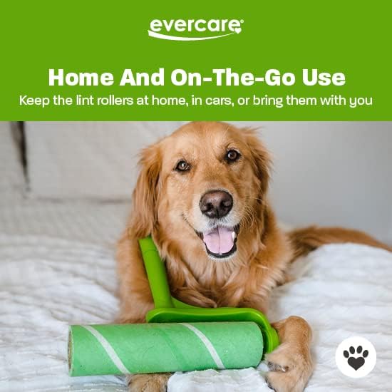 Evercare Ultra Sticky Pet Mega Lint Roller Value Pack Manual Clothes &amp Furniture Cleaner with Handle and 2 Refills 50 Sheets Each