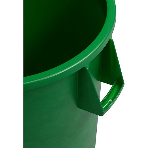 SPARTA Bronco 20 Gallon Trash Can Thick Polyethylene Bin NSF Certified Waste Container with Top Handles Bottom Handholds Reinforced Base and Stackable LLDPE 20 Gallon Green