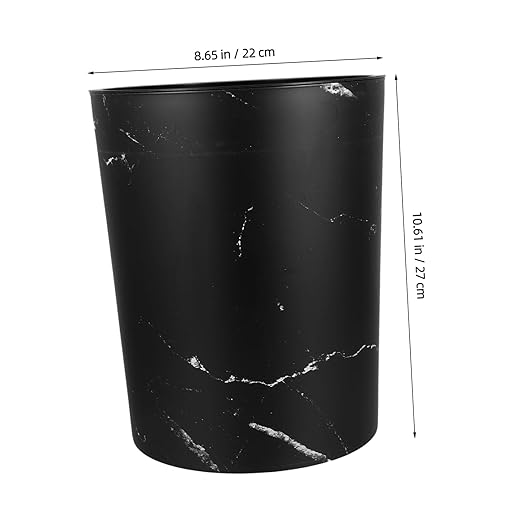 Large Capacity Marble Pattern Trash Bin for Home Office Stylish Wastebasket for Bathroom Living Room Plastic Garbage Can with Press Ring Design