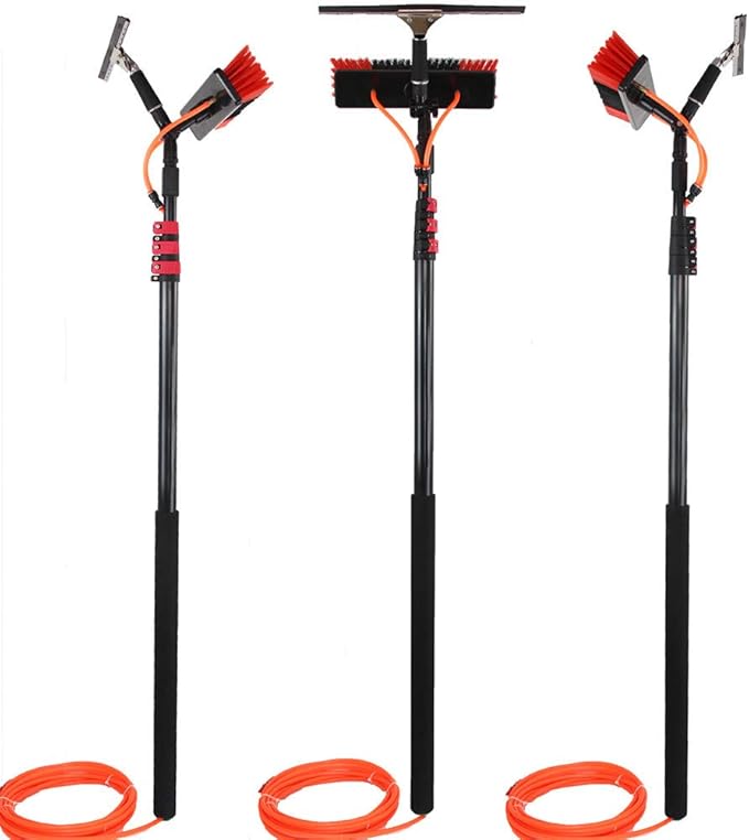 Window Cleaning Equipment Window Cleaning BrushExtension Cleaning Pole 3.6M-9M Waterfed Telespole System for Photovoltaic Panel Cleaning Trucks Windows Window18Ft/5.4M