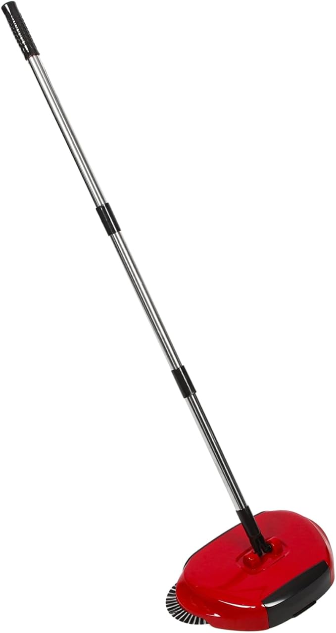 Hand Push Sweeper 360° Rotating Broom Dustpan for Easy Cleaning Random