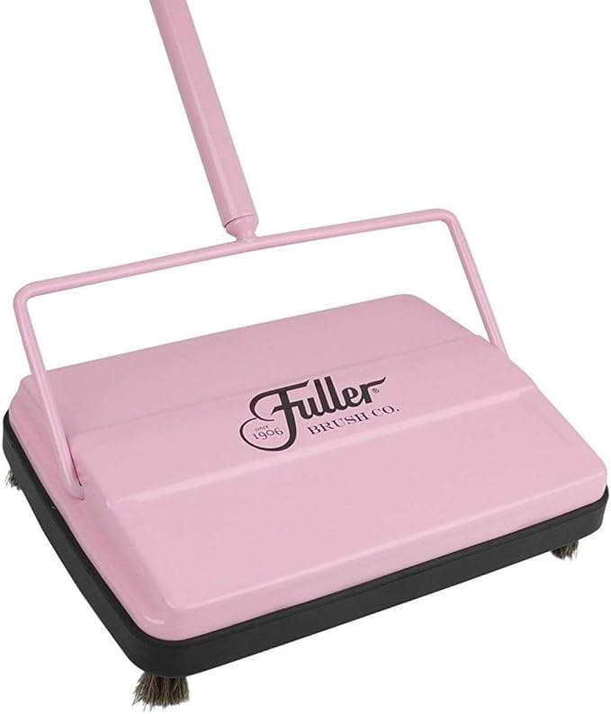 Fuller Brush 17072 Electrostatic Carpet &amp Floor Sweeper - 9 Cleaning Path - Lightweight - Ideal for Crumby Messes - Works On Carpets &amp Hard Floor Surfaces - Pink