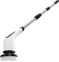 Electric Spin Scrubber Cordless Bath Tub Power Scrubber with Long Handle &amp 7 Replaceable Heads Detachable as Short Handle Shower Cleaning Brush Household Tools for Bathroom &amp Tile Floor