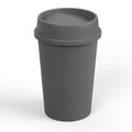 11 Gallon Gray Round Waste Basket with Swing-Top Lid | 44 Qt Trash Can