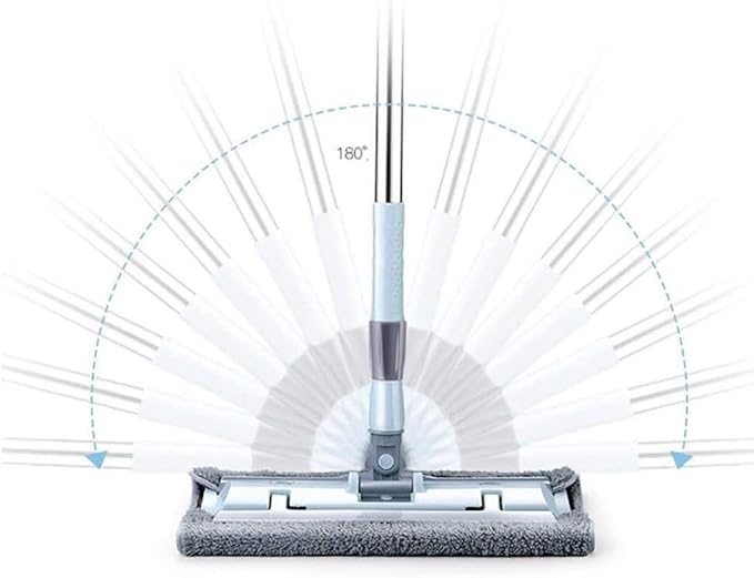 360 Degree Spin Mop with Large Microfiber Pads Flat Floor Telescopic Handle Home Windows Kitchen