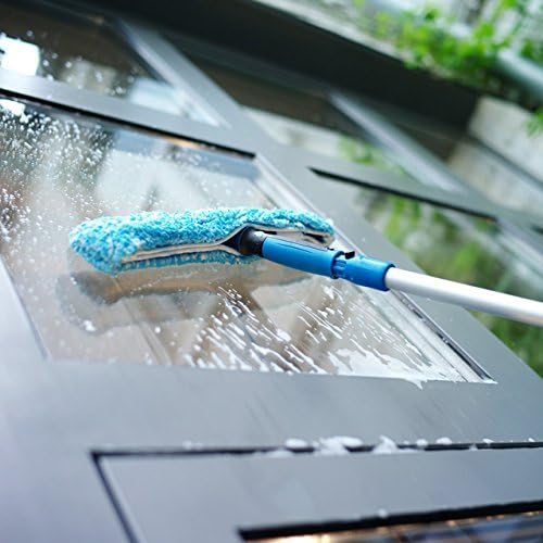 Unger Professional 14 Window Cleaning Tool: 2-in-1 Microfiber Scrubber and Squeegee &amp Professional Window Cleaner Scrubber Refill Sleeve 14
