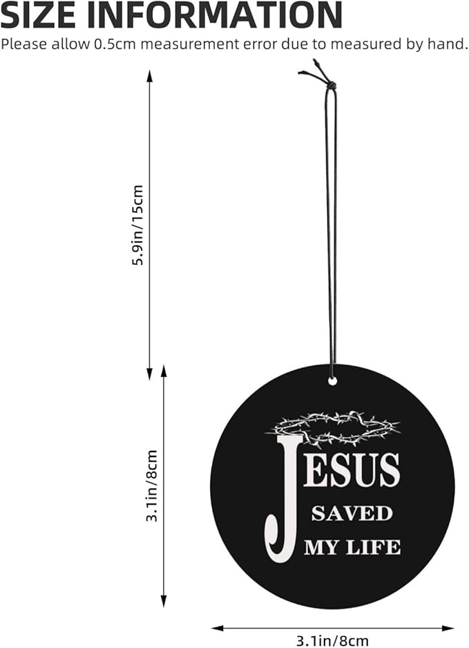 100 PCS Religious Jesus Christian Faith Cross Car Air Fresheners Cards Set Multi-Pack Scented Cards Long-Lasting Auto Fragrance Cards for Vehicle Home &amp Office Round Shape