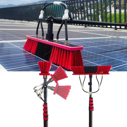 Glass Cleaning Brush Home Water Fed Telescopic Pole Kit Solar Panel Brush Rotating for Photovoltaic PanelTelescopic Window Cleaner Kit 6M Pole Water Fed Brush Extendable Solar Panel Washing