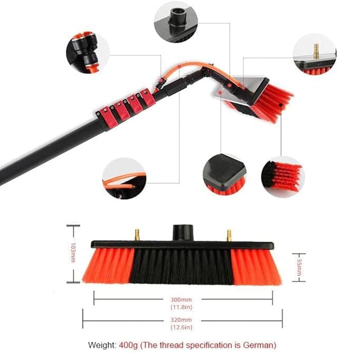 Professional High-Altitude Window Glass Cleaning Tools Solar Photovoltaic Panel Cleaning Water Spray 3.6-9M Cleaning Kit Equipment Extension Rod9m/30ft