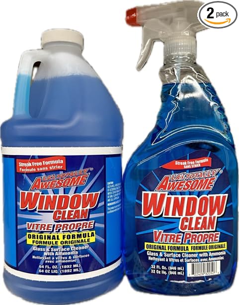 Generic Window Clean- Awesome lot of 2- Spray btl (32 Fl ozs) Refill (64 Fl oz)