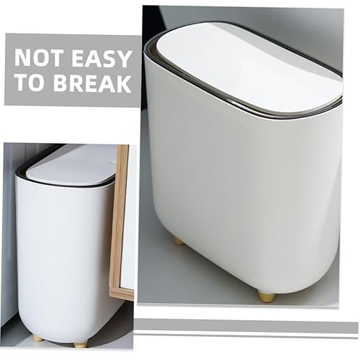 Zerodeko Plastic Bathroom Trash Can with Press Lid Multi Function Garbage Bin for Kitchen Living Room and Office Waste Basket for Indoor and Outdoor Use Capacity
