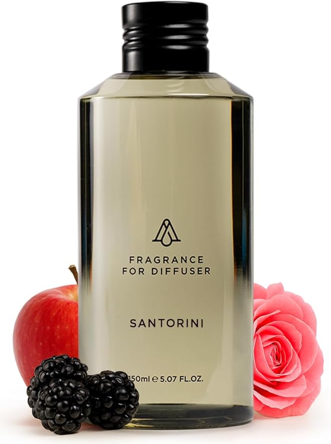 AromaPlan Hotel Home Luxury Scents Santorini 5.07 Fl Oz (150ml) | Fragrance for Cold Air &amp Waterless Diffuser Oil | Home Luxury &amp Hotel Scent for Aromatherapy-USA MadeBigger Bottle &amp Lo