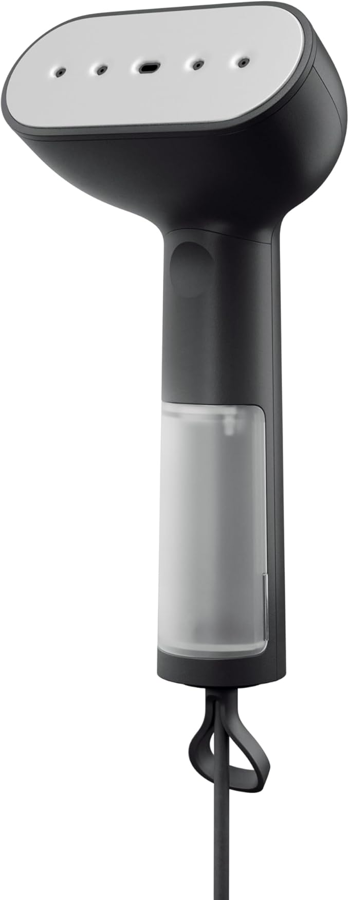 Steamery Handheld Clothes Steamer Cirrus Core 1350W Steam Output 0.74 oz/min Heat up in 15 Seconds Dry Steam Technology Hanging Loop Visible Water Tank Portable Scandinavian Design Black