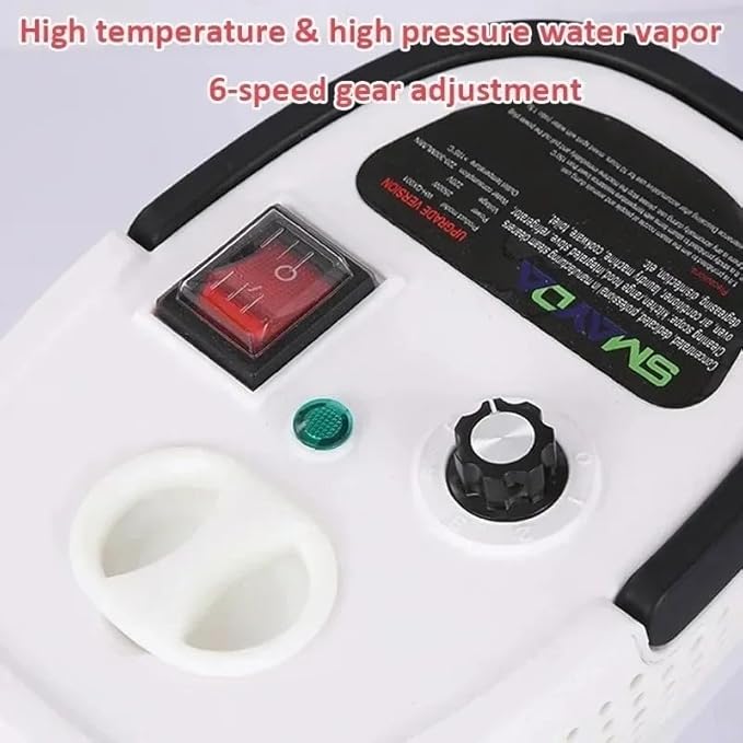 2500W Portable High Temperature and Pressure Steam Cleaners 1200 ml capacity 3 Bar For Air Conditioning Kitchen Hood Steam Cleaning Machine for Cars Floor Cleaning (WHITE)