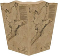 WB1713 - Galveston Bay Antique Map Wastepaper Basket